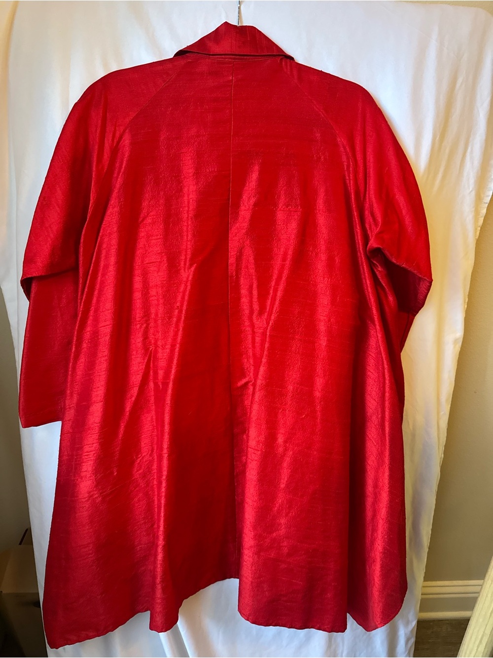 Red 100% Silk Asymmetrical Tunic Top Size S Made in USA - Picture 5 of 5